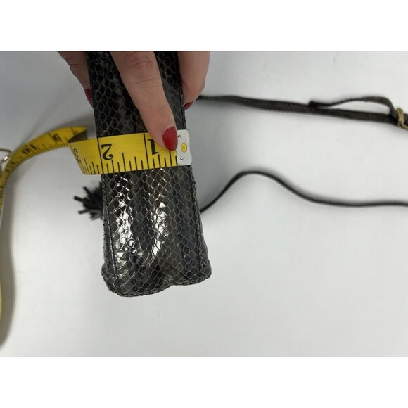 Pantera VINTAGE Grey GENUINE SNAKE SKIN Leather SHOULDER HANDBAG CROSSBODY BAG - Picture 5 of 12